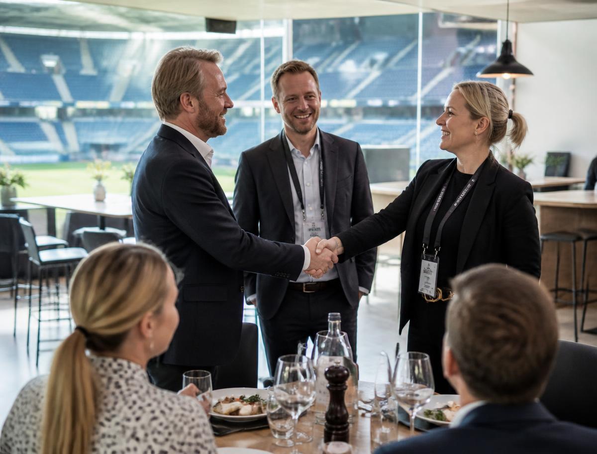 Företagare som samtalar på en nätverksträff